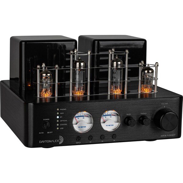 Main product image for Dayton Audio HTA100BT Hybrid Stereo Tube Amplifier with Bluetooth USB Aux Phono In Sub Out300-3842